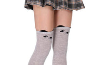 Lady Thigh High Stockings Cat Design Long Socks