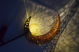 Solar Powered Garden Lights Antique Brass Hollow-Carved Metal Stake Lights