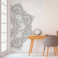 Half Mandala Flower Wall Sticker Art Decal for Living Room