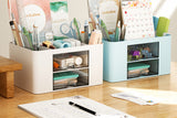 Pen Organizer with 2 Drawer Multi-Functional Pencil Holder for Desk