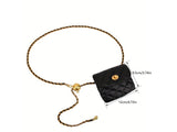 PU Leather Women Adjustable Metal Chain Belt Crossbody Waist Bag