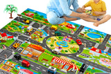 Kids Floor Play Mat Rug Traffic Road Signs Car Track City Carpet Toy with 10 Trees