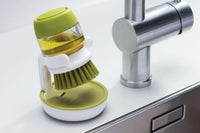 Dish Scrub Brush with Soap Dispenser Palm Scrub Washing Brush Pressing Cleaner