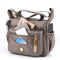 Multi-Pocket Splash-Proof Nylon Crossbody Shoulder Bag