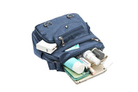 Retro Multi Pockets Crossbody Bag PU Leather Crossbody Shoulder Bag