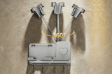 Adhesive Wall Mount Hair Dryer Holder with Phone Stand and Cord Organizer