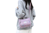 Women's Graffiti Print Zip Pocket Crossbody Bag Shoulder Bag Travel Messenger Bag