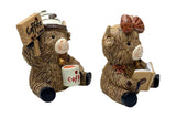 One Pair Cute Highland Cow Coffee Figurines Resin Statues Desk Decor Coffee Bar Accents