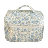 Portable Floral Pattern Cosmetic Bag Makeup and Toiletry Storage Organizer with Handle