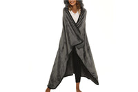 Warm Cozy Flannel Fleece Sherpa Throw Blanket Wearable Hooded Blanket for Adults