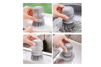 Dish Scrub Brush with Soap Dispenser Palm Scrub Washing Brush Pressing Cleaner