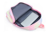 3Pcs Boys Girls Gradient Color Backpack Set