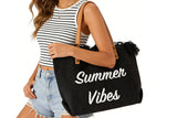 Women's Large Canvas Beach Tote Bag Fringe Shoulder Bag