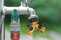 Brass Garden Hose Splitter 2 way Heavy Duty Y Splitter 2 Valves