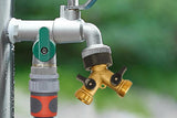 Brass Garden Hose Splitter 2 way Heavy Duty Y Splitter 2 Valves