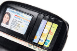 Travel Wallet Genuine Leather Card Holder Wallet with Zipper