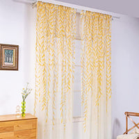 2Pcs Hanging Willow Print Curtains