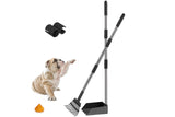 Dog Pooper Scooper Long Handle Stainless Steel Tray Rake Set