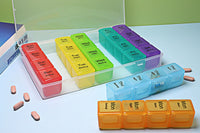 7-Day Pill Box Organizer 4 Times a Day Weekly Medication Dispenser