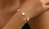 Elegant Steel Clover Charm Double Sided Bracelet