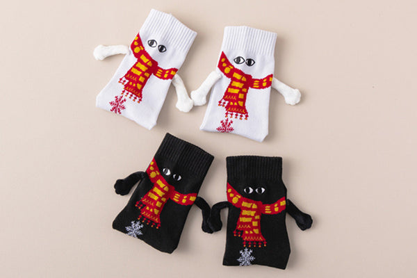 2 Pairs of Christmas Magnetic Holding Hands Socks