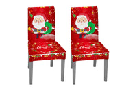 2Pcs Christmas Printed Chair Covers