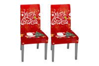 2Pcs Christmas Printed Chair Covers