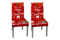 2Pcs Christmas Printed Chair Covers