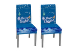 2Pcs Christmas Printed Chair Covers