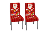 2Pcs Christmas Printed Chair Covers