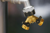 Brass Garden Hose Splitter 2 way Heavy Duty Y Splitter 2 Valves