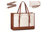 15.6-inch Laptop Tote Bag with Matching Wristlet Clutch Pouch Wallet Handbag Crossbody