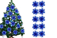 10Pcs Poinsettia Artificial Christmas Flowers