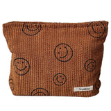 Corduroy Cute Smile Dots Face Makeup Bag