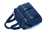 Multi-Pocket Nylon Tote Bag with Adjustable Shoulder Strap Crossbody Handbag Travel Bag