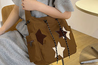 Y2K Star Canvas Messenger Bag Shoulder Travel Crossbody Bag