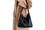 Solid Color PU Leather Shoulder Bag Large Capacity Tote Bag