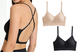 3pcs Women Seamless Bra No Underwire Backless Bralette Push Up Bra