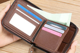 Men RFID Blocking PU Bifold Wallet Credit Card ID Holder Zip Around Purse