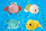 4Pcs Kids Wind-up Pool Bath Toy Dolphin Turtle Crab Duck