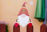 Christmas Fence Peeker Decoration Metal Xmas Outdoor Garden Fence Sign