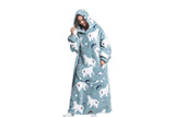 Extra Long Wearable Blanket Hoodie With Big Pocket for Adults