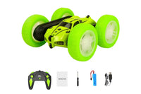 2.4 GHZ 4WD Double Sided RC Stunt Car 360 Degree Rotating Remote Control Crawler with Headlights