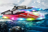 RC Boat with LED Lights 2.4Ghz Remote Control Racing Boat