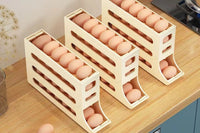 4-Tier Egg Holder Auto Rolling Egg Dispenser Rack Kitchen Egg Storage Box