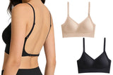 3pcs Women Seamless Bra No Underwire Backless Bralette Push Up Bra
