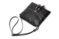 Women Crossbody Messenger Bag Shoulder Bag with Tassel Zipper