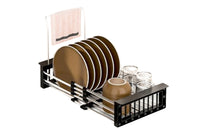 Extendable Stainless Steel Sink Strainer Drain Basket Dish Drying Rack