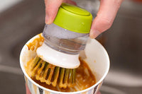 Dish Scrub Brush with Soap Dispenser Palm Scrub Washing Brush Pressing Cleaner