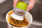Dish Scrub Brush with Soap Dispenser Palm Scrub Washing Brush Pressing Cleaner